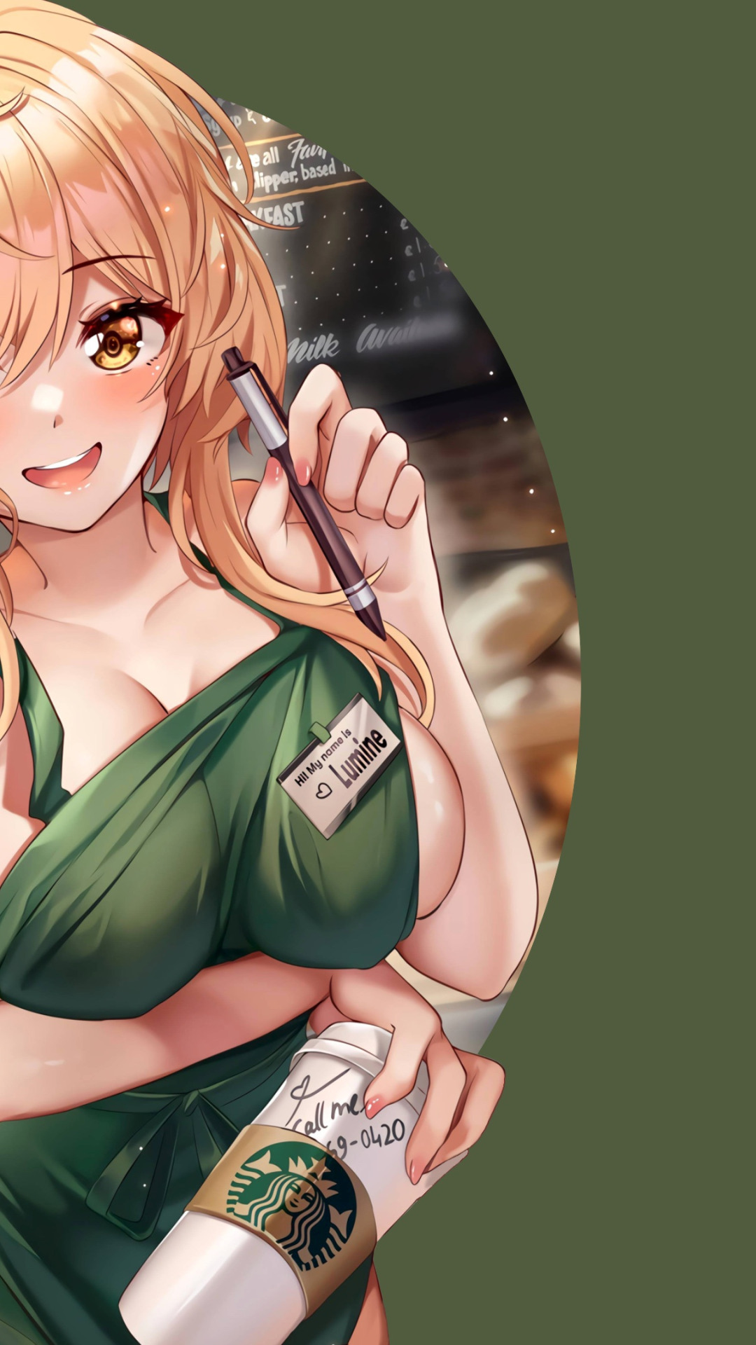 Green Girl Hot Sexy Boobs Anime Pretty Blonde