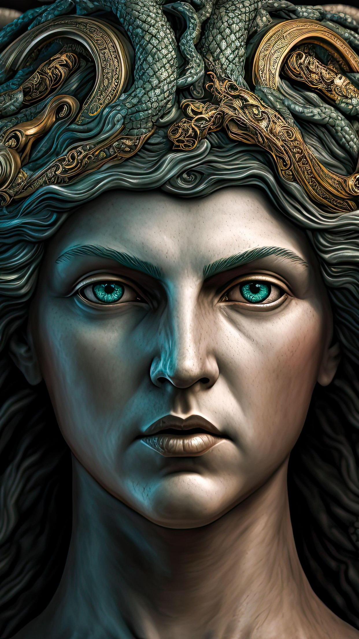 Stone Greek Mythology Medusa Venomous Snakes