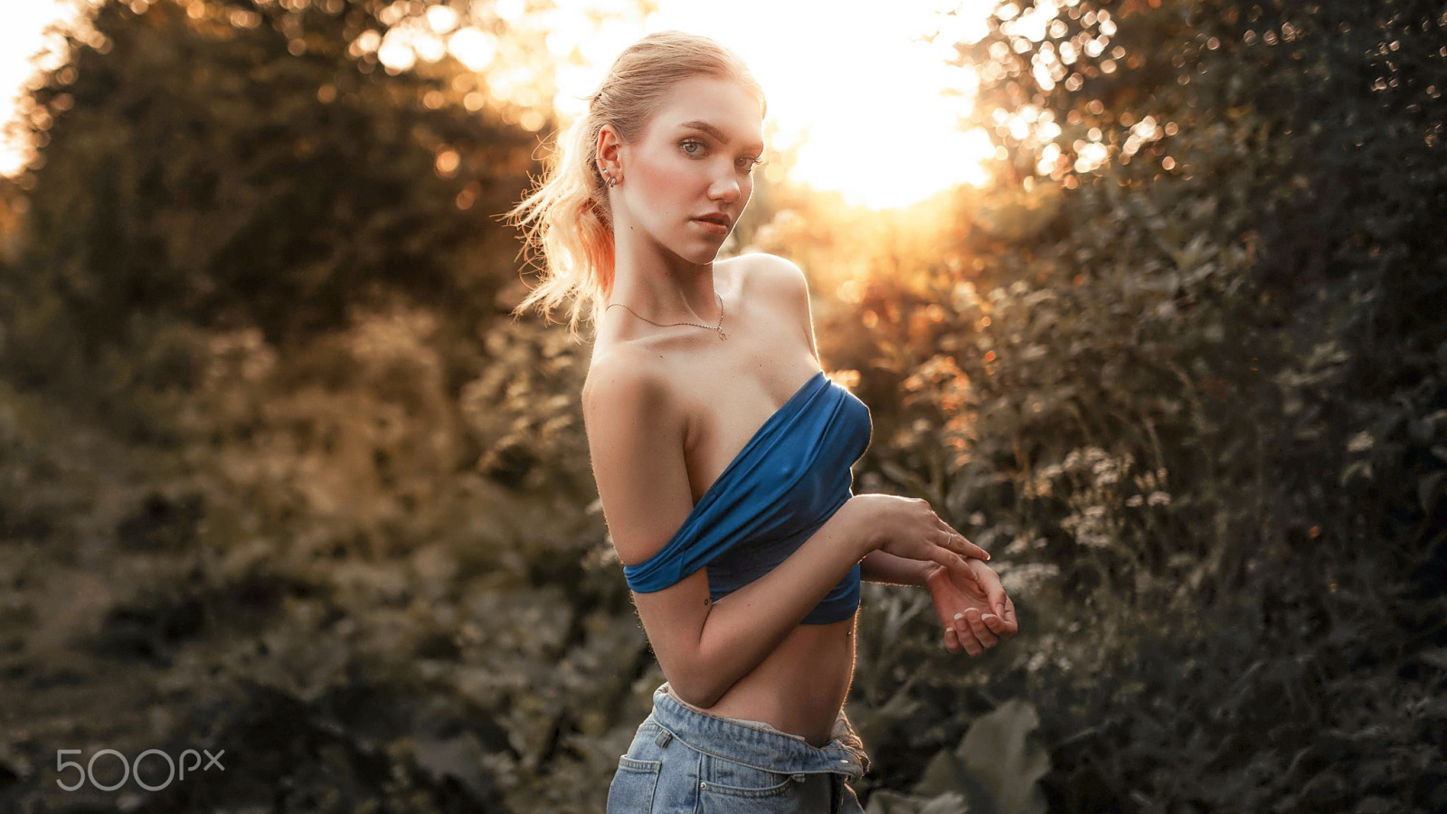 Nature Women Blonde Bare Shoulders Jiri Tulach Warm