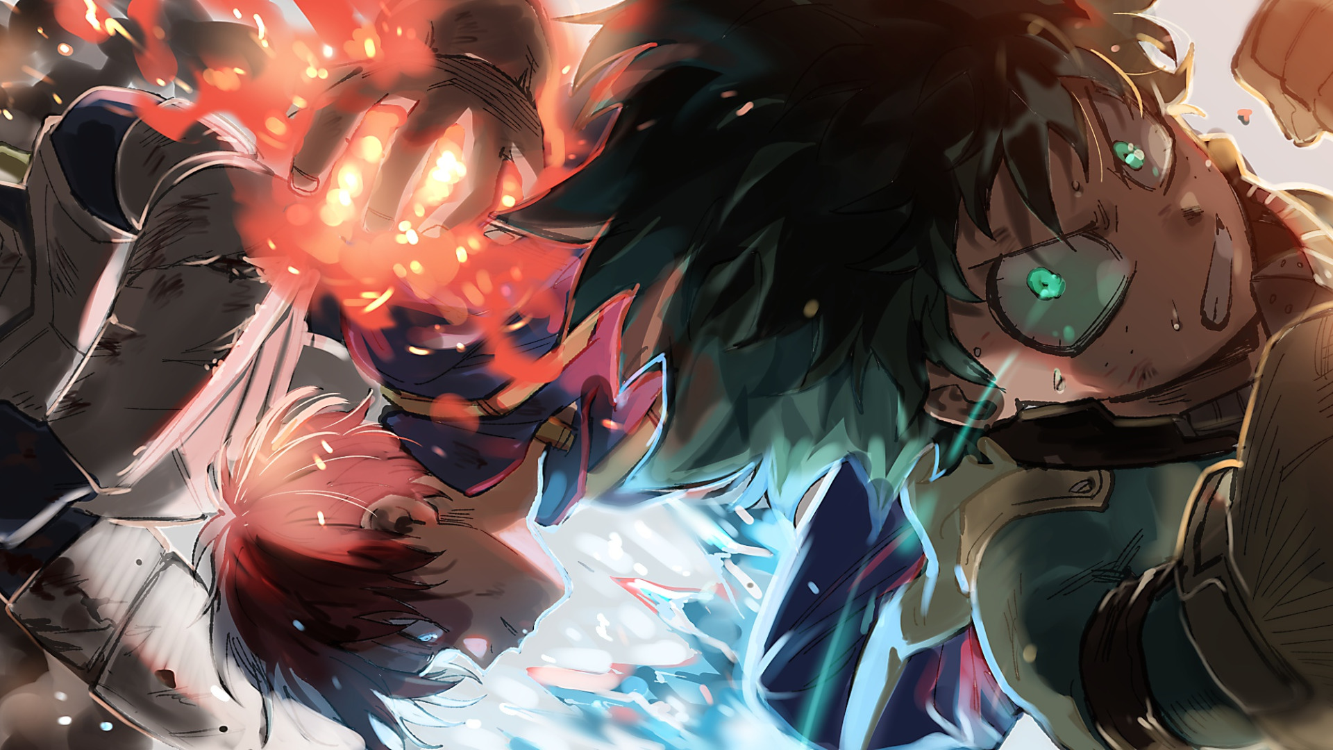 Boku No Hero Academia Todoroki Shouto Midoriya Izuku