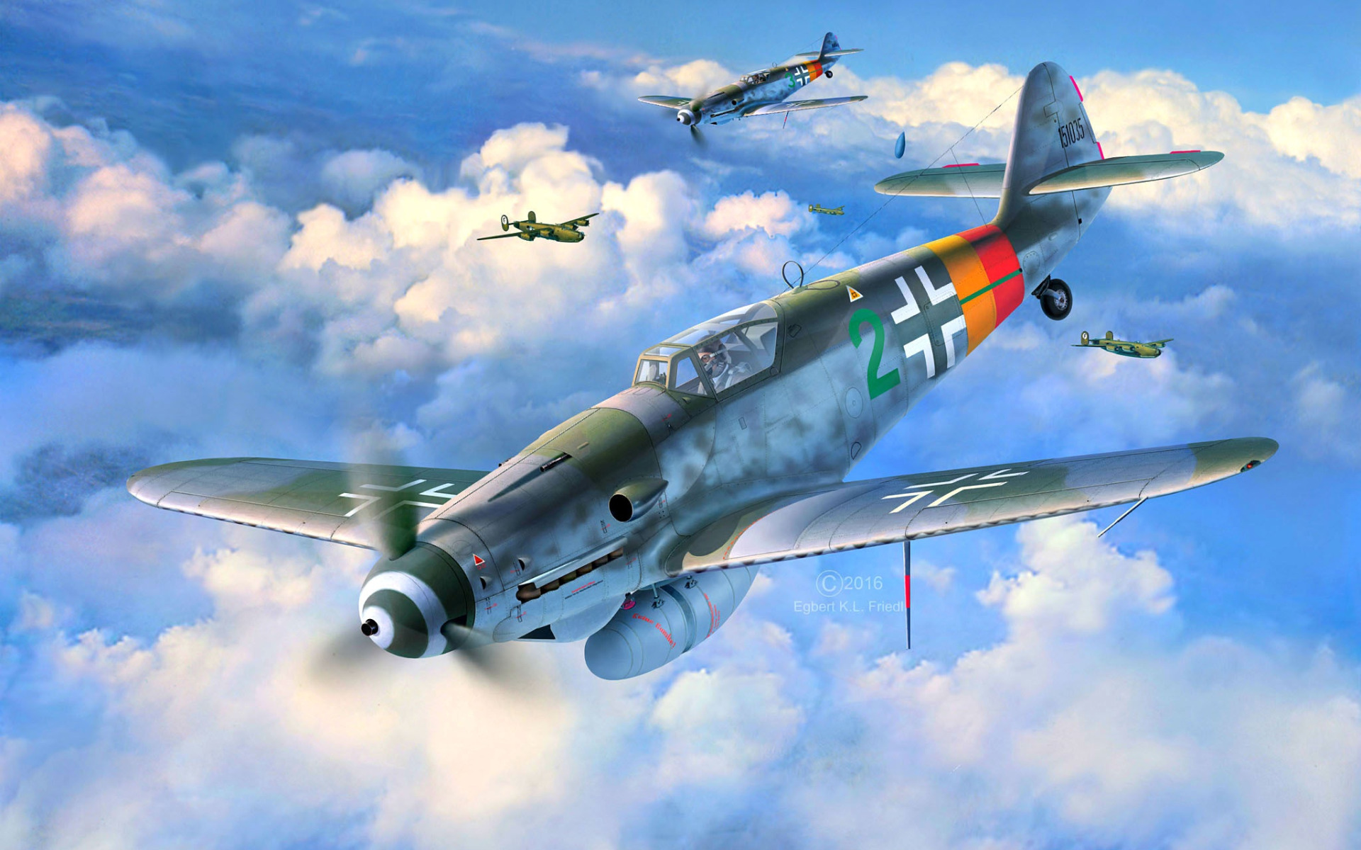 Aircraft Messerschmitt Germany Luftwaffe Ww Painting