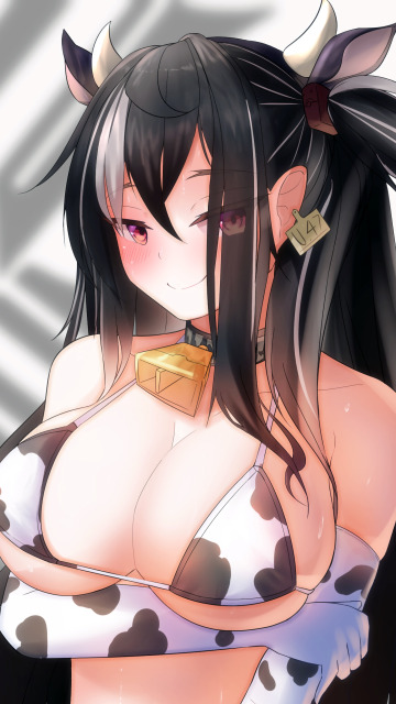 Girl Sexy Cleavage Long Hair Boobs Anime Beautiful