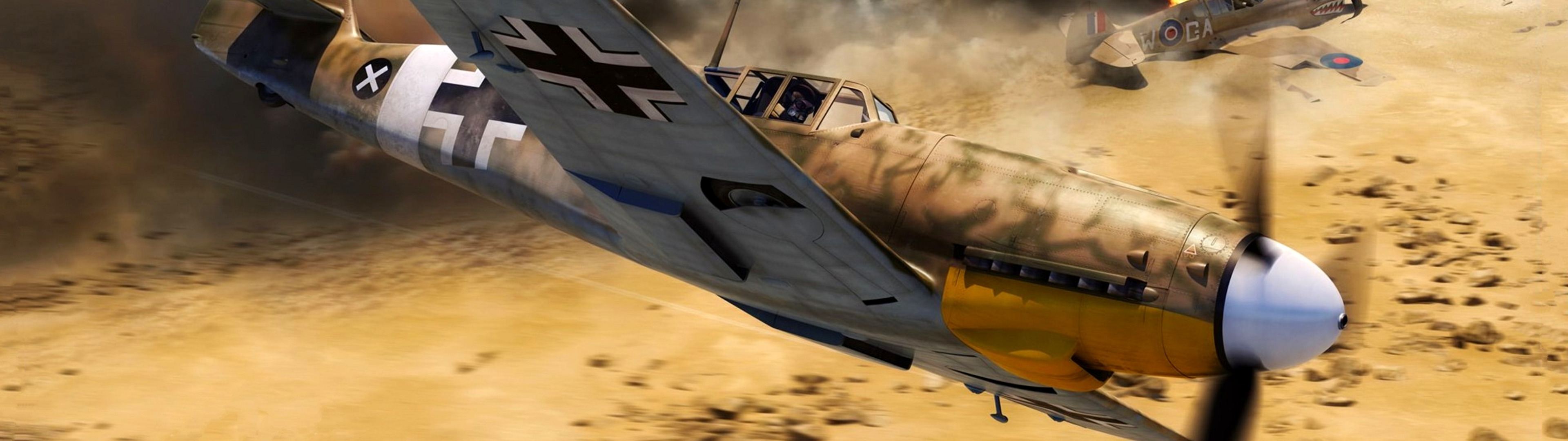 Скачать обои Messerschmitt Bf 109 Luftwaffe Gustav Боевой самолёт