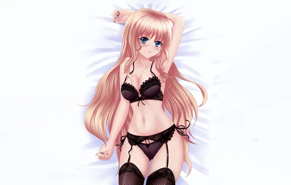 Girl Sexy Lingerie Pantsu Bra Cleavage Panties Thighhighs