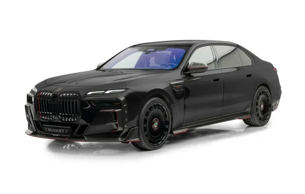 Скачать обои BMW белый фон седан роскошь люкс 7 Series Mansory