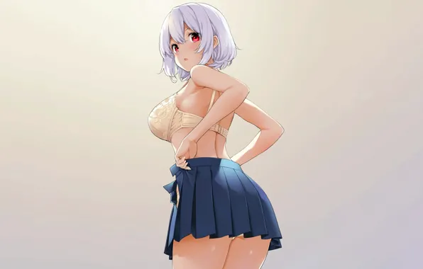 Girl Sexy Lingerie Bra Boobs Anime Beautiful Short