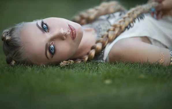 Скачать обои girl photo photographer blue eyes model face blonde