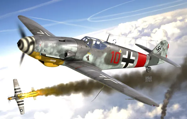 Обои Германия Messerschmitt Luftwaffe Messerschmitt Bf 109 Боевой