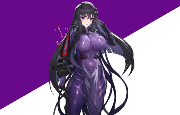 Girl Hot Sexy Boobs Anime Purple Babe Oppai