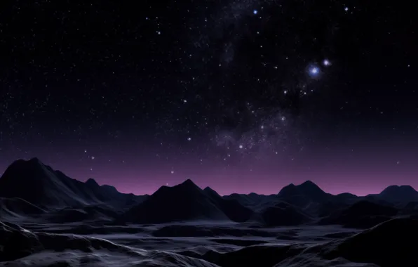 Dark Landscape Stars Ai Art