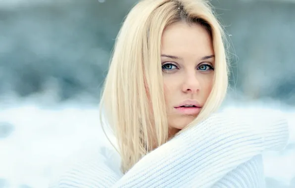 Обои girl look blonde portrait на телефон и рабочий стол раздел