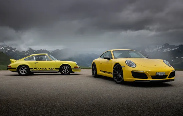 Обои 911 Porsche yellow Porsche 911 Carrera RS Porsche 911 Carrera