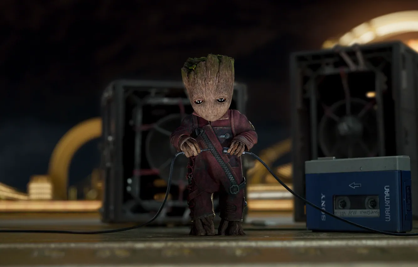 Обои music Sony alien Vin Diesel walkman Guardians of the Galaxy