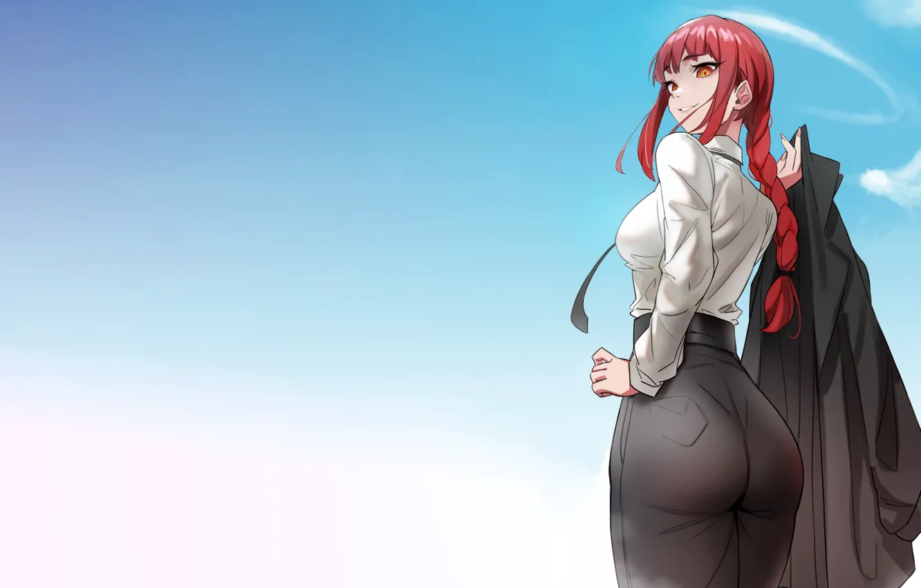 Обои girl sexy ass red hair long hair anime beautiful pretty на