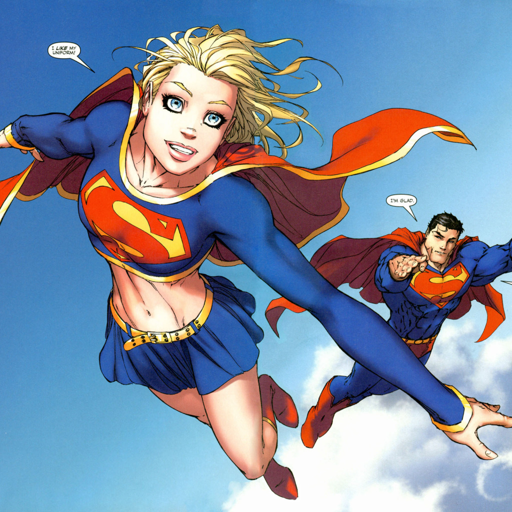 Скачать обои небо, полет, сила, superman, комикс, супер герои, <b>supergirl</b>, с...