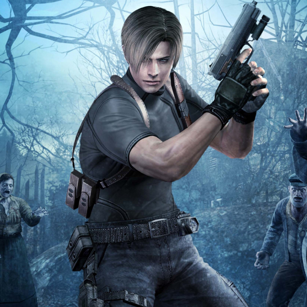 Скачать обои пистолет, оружие, horror, zombie, resident evil 4, re4, leon  kennedy, раздел игры в разрешении 1024x1024