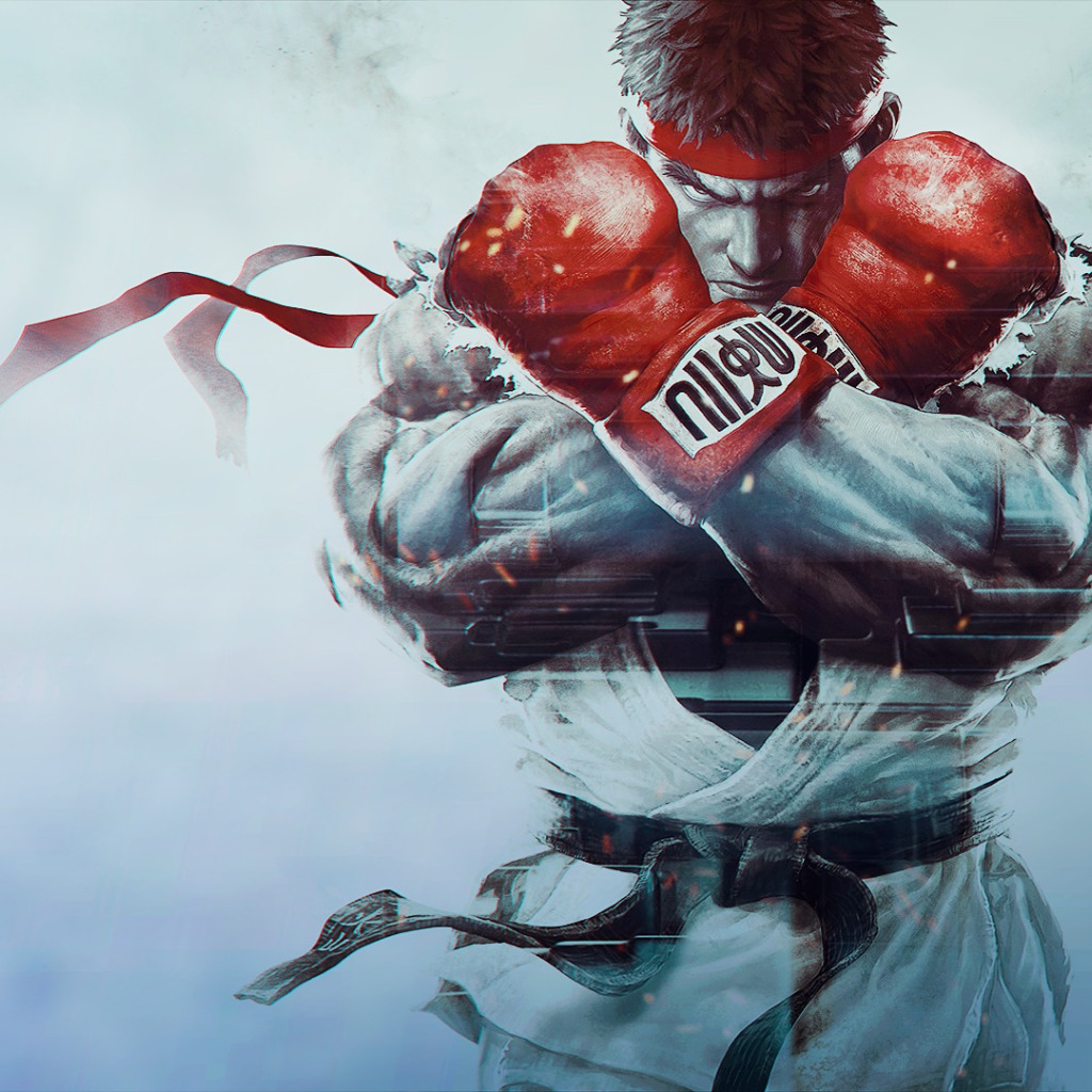 Скачать обои перчатки, боец, art, ryu, Street Fighter 5, Street Fighter V,  раздел игры в разрешении 1024x1024