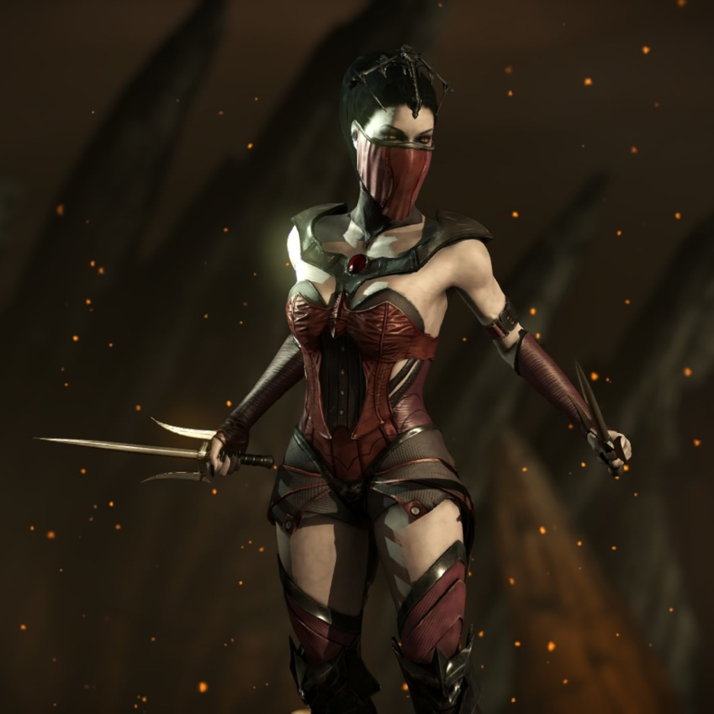 Скачать обои Mileena, Милина, Mortal Kombat X, саи, Смертельная битва 10,  раздел игры в разрешении 1024x1024