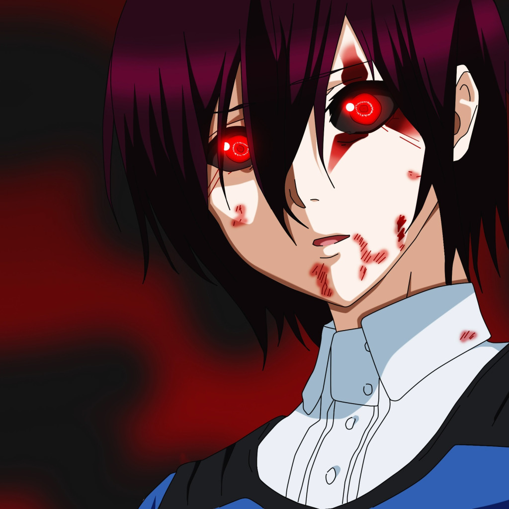 Скачать обои dark, girl, blood, game, monster, anime, beautiful, red eyes,  раздел сэйнэн в разрешении 1024x1024