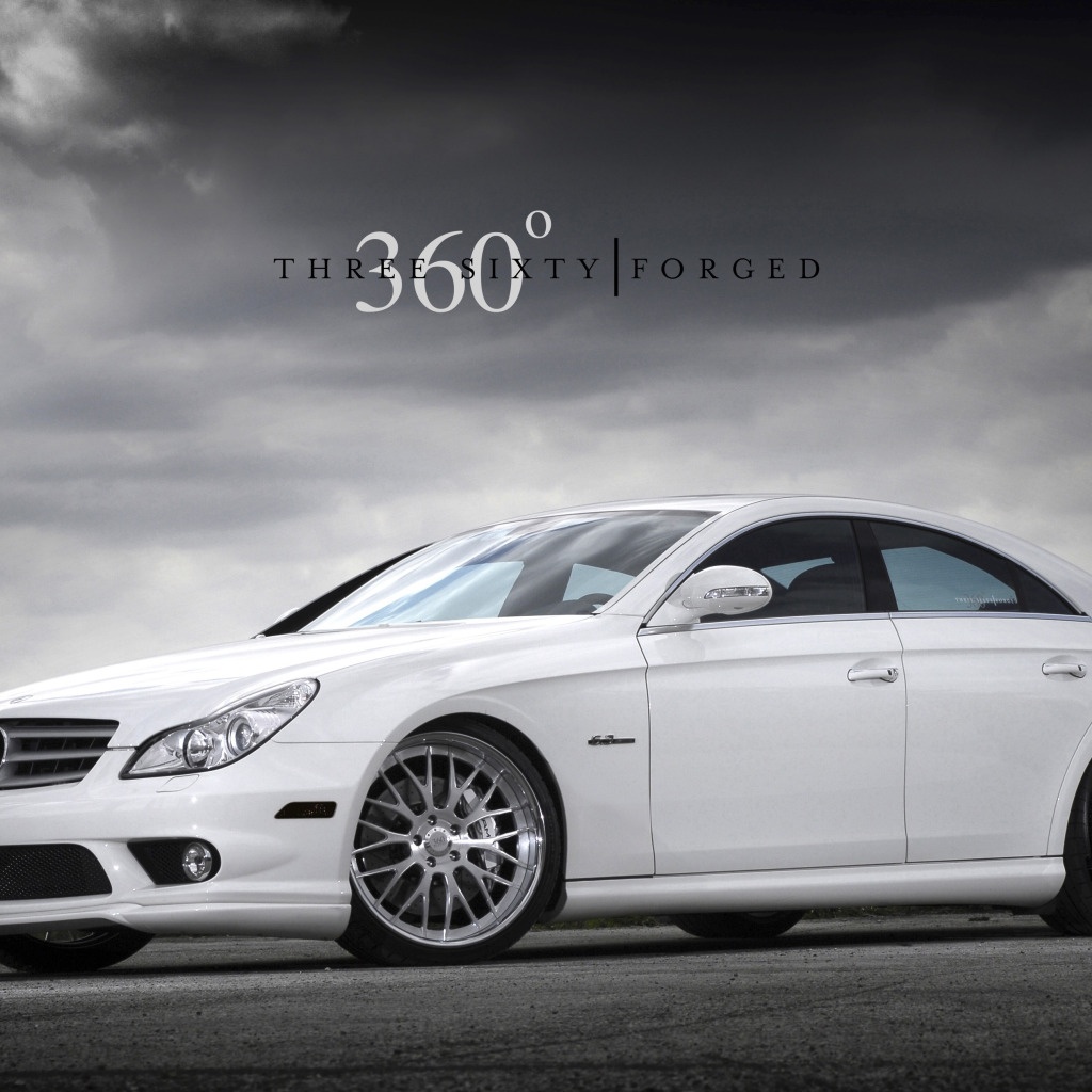 Скачать обои 360 forged, HD wallpapers, mercedes cls, белый мерс на рабочий  стол, раздел машины в разрешении 1024x1024