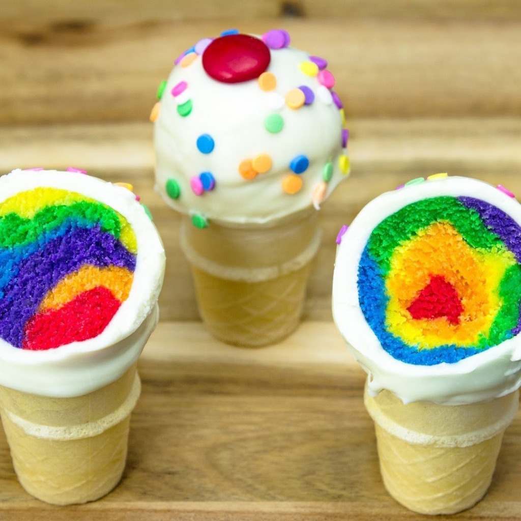 Rainbow Ice Cream Cone Cake