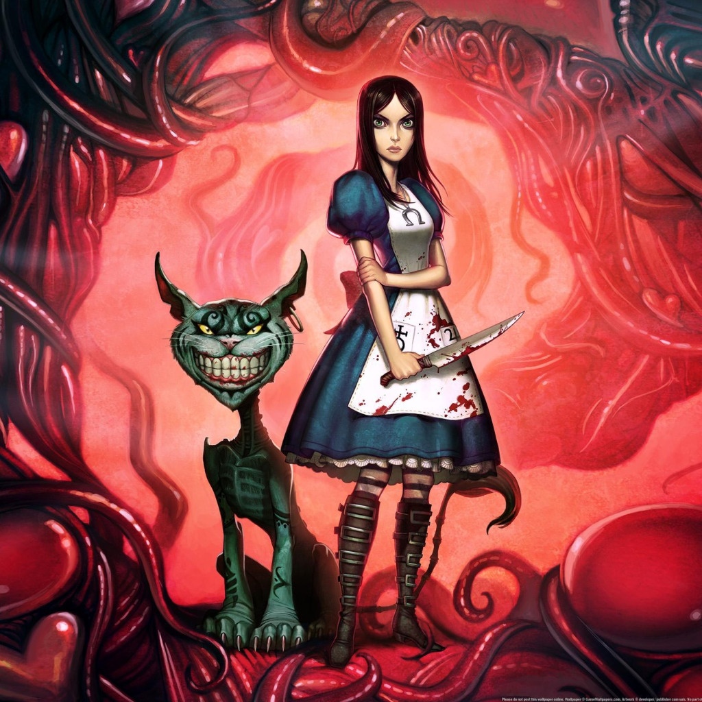 Скачать обои алиса, alice madness returns, Чеширский Кот, раздел игры в  разрешении 1024x1024