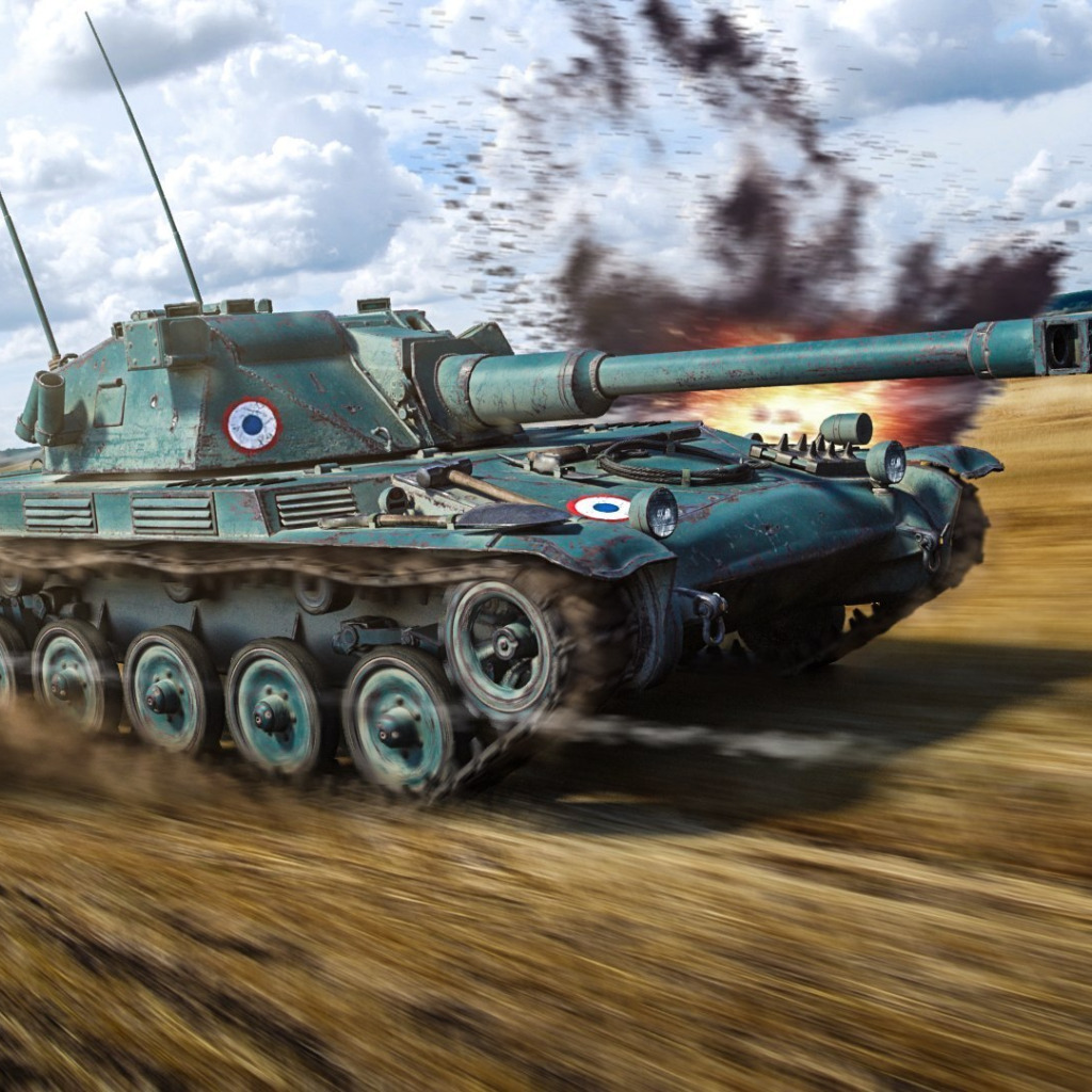 Скачать обои скорость, World of Tanks, Wargaming.net, AMX, ELC, раздел игры  в разрешении 1024x1024