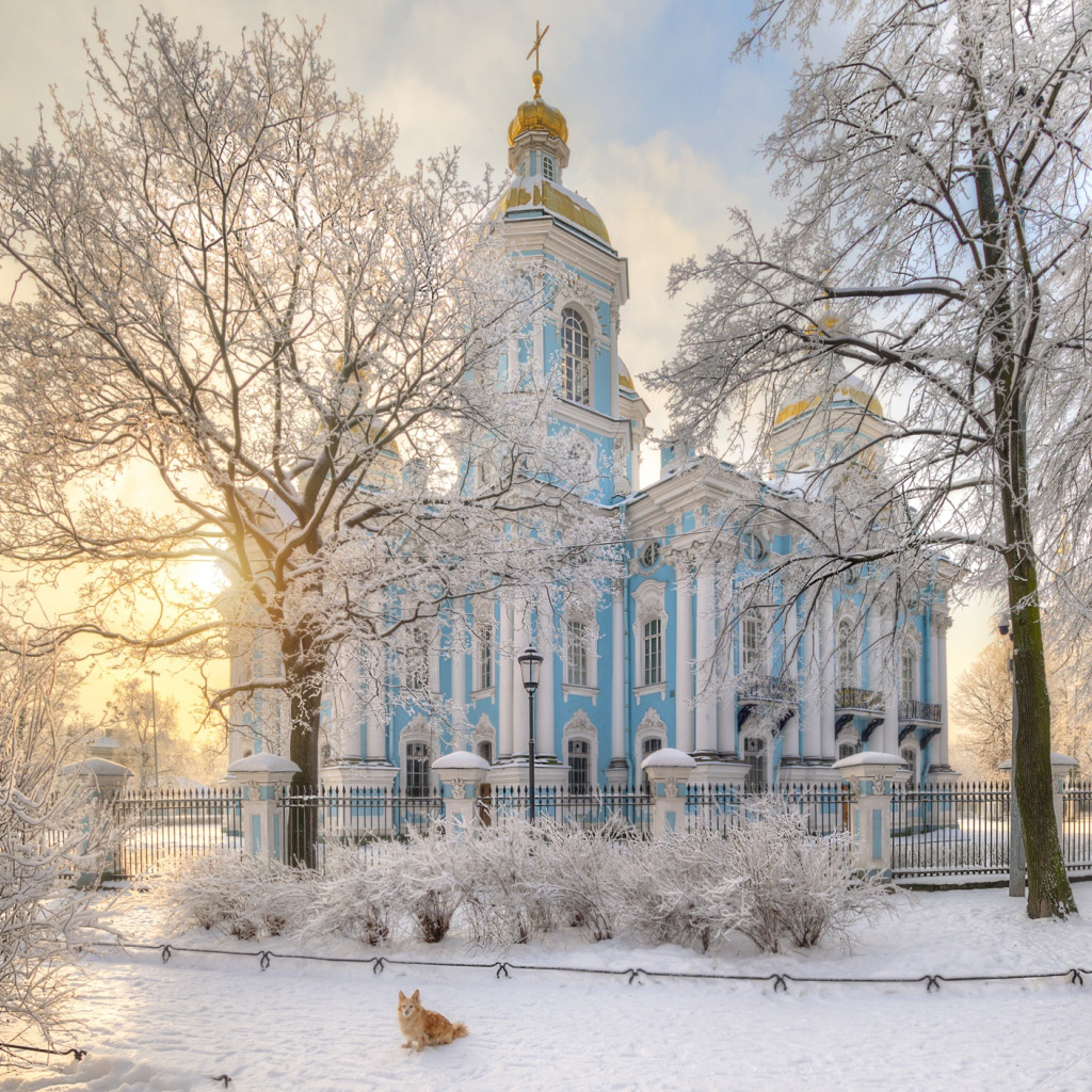 Костел на минеральной СПБ зимой