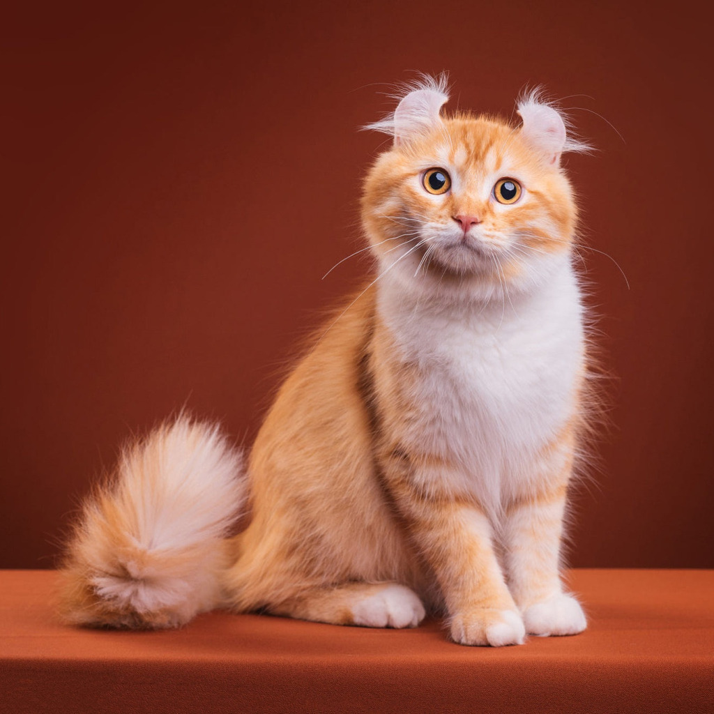 Скачать обои кошка, кот, взгляд, поза, котенок, лапки, пушистый, рыжий, раздел к