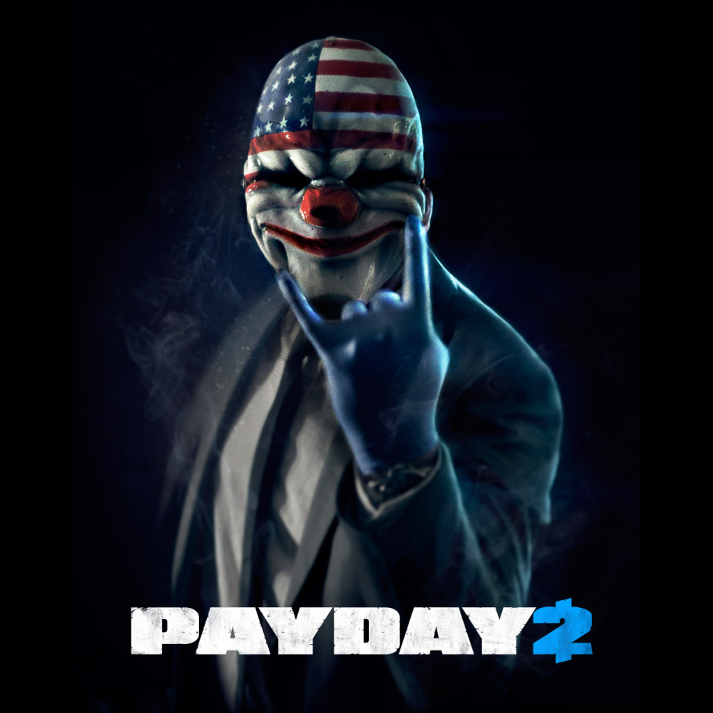 Скачать обои маска, черный фон, ограбление, payday 2, раздел игры в  разрешении 1024x1024