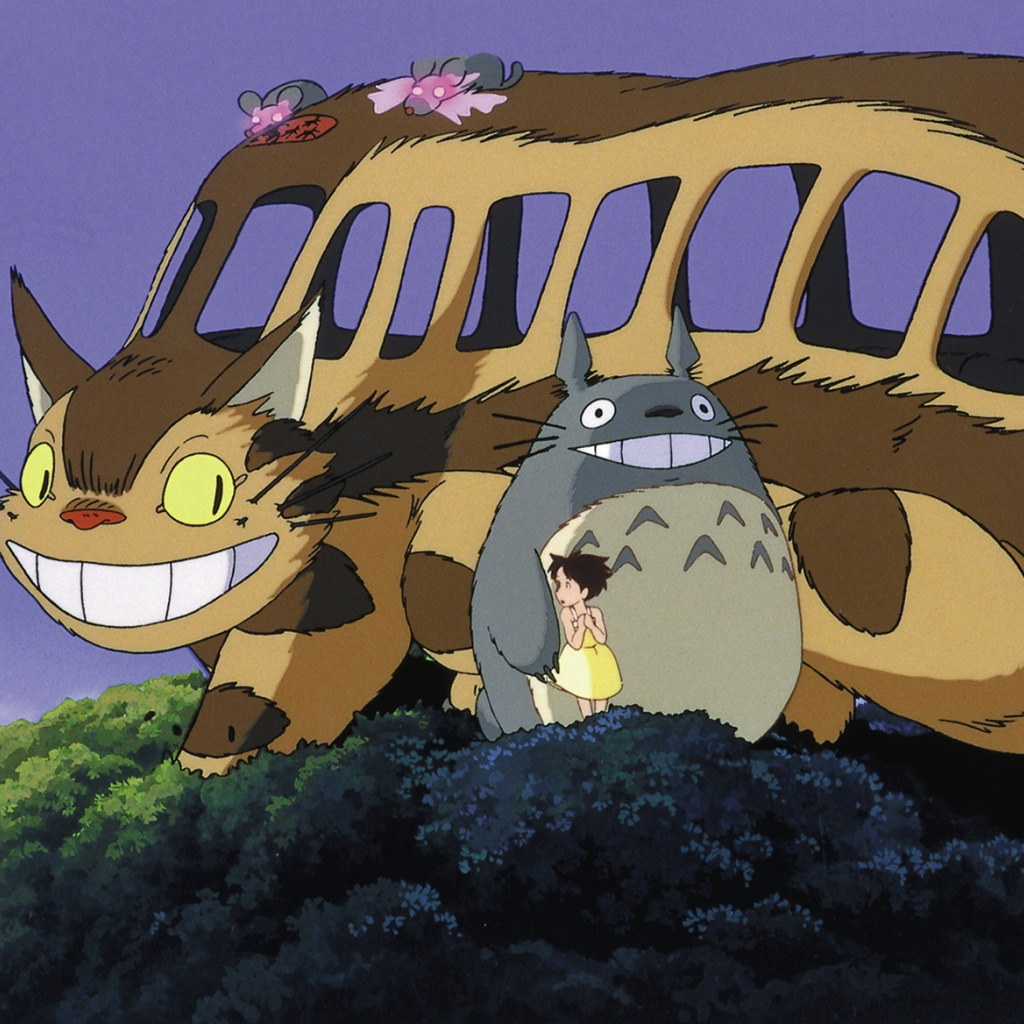 Скачать обои мой сосед тоторо, my neighbor totoro, ghibli, хаяо миядзаки,  гибли, котобус, hayao miyazaki, раздел аниме в разрешении 1024x1024