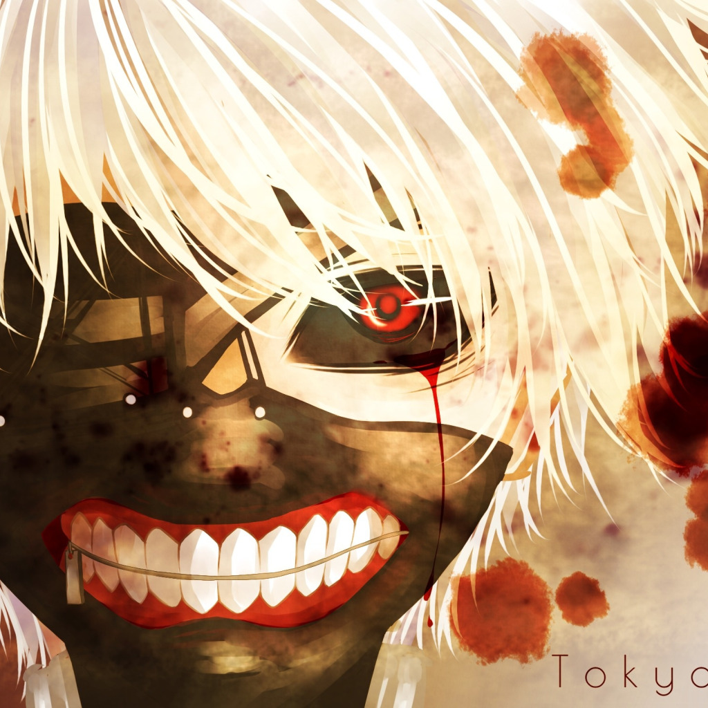 Скачать обои лицо, маска, anime, art, Tokyo Ghoul, Ken Kaneki, раздел аниме  в разрешении 1024x1024