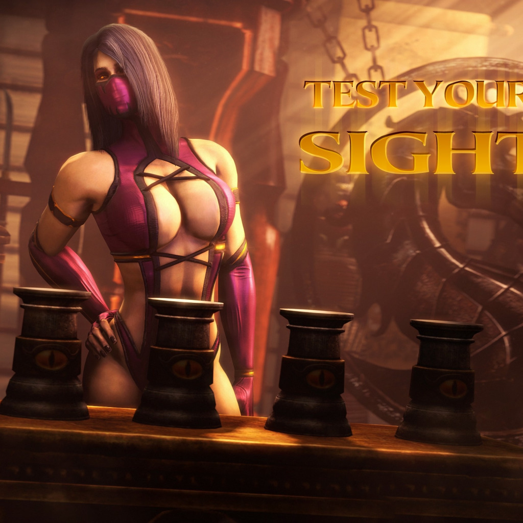 Скачать обои грудь, женщина, mortal kombat, mileena, test your sight,  раздел игры в разрешении 1024x1024