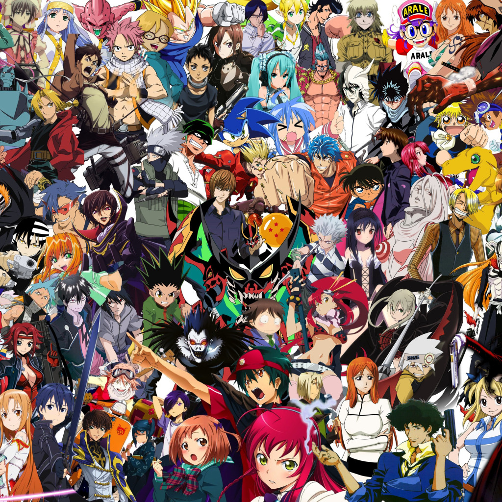 Скачать обои Black Lagoon, Bleach, Hellsing, Elfen Lied, Death Note,  Naruto, Vocaloid, One Piece, раздел сёнэн в разрешении 1024x1024