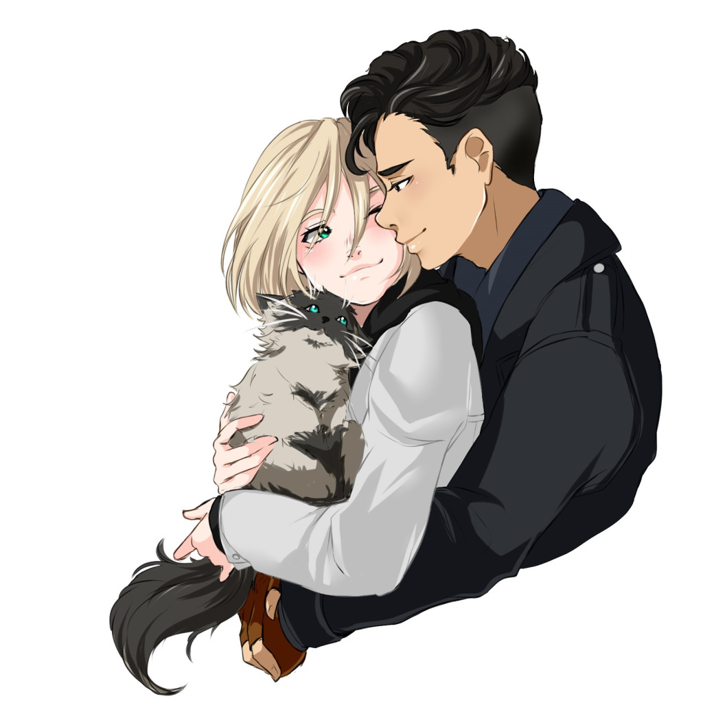 Скачать обои аниме, арт, парни, Yuri on Ice, Юрий на льду, yurio, otabek,  раздел прочее в разрешении 1024x1024