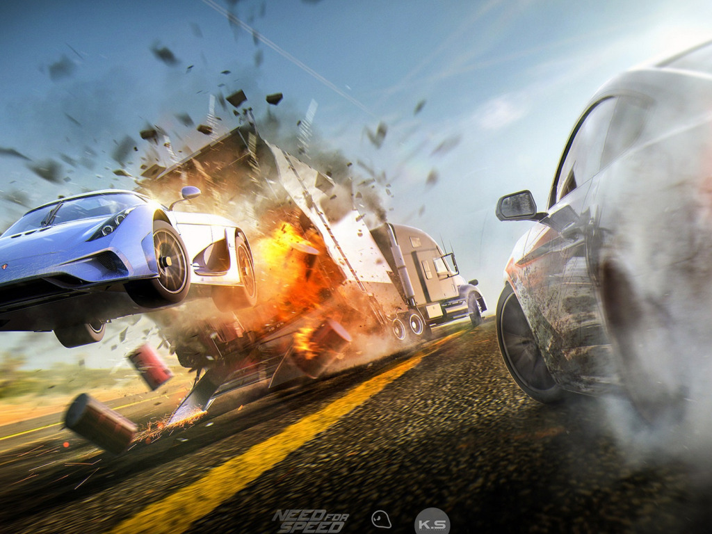 Скачать обои машины, игра, пыль, Need for Speed: Payback, раздел игры в  разрешении 1024x768