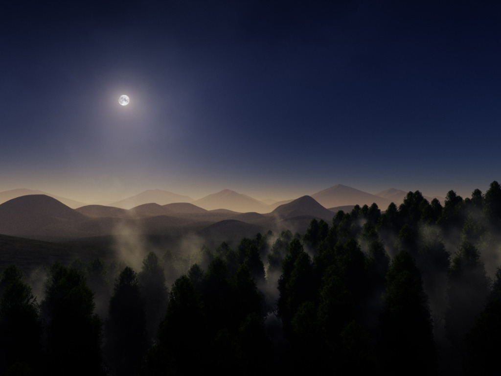 Туман ночью. Луна в тумане. Горы на Луне. Горы лес туман ночь.