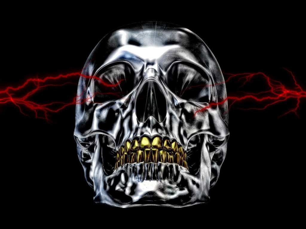 Скачать обои metal, skull, red, hardcore, heavy metal, chrome, раздел  разное в разрешении 1024x768