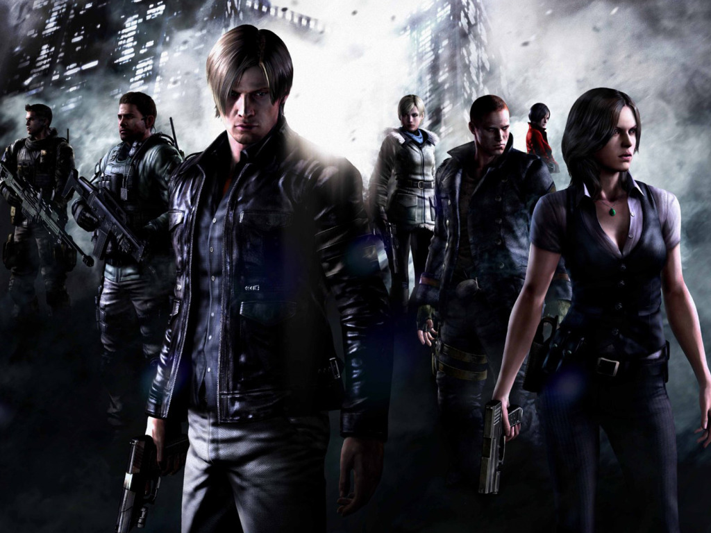 Скачать обои оружие, дым, команда, Джейк, бойцы, Resident Evil 6, Leon  Scott Kennedy, Helena Harper, раздел игры в разрешении 1024x768