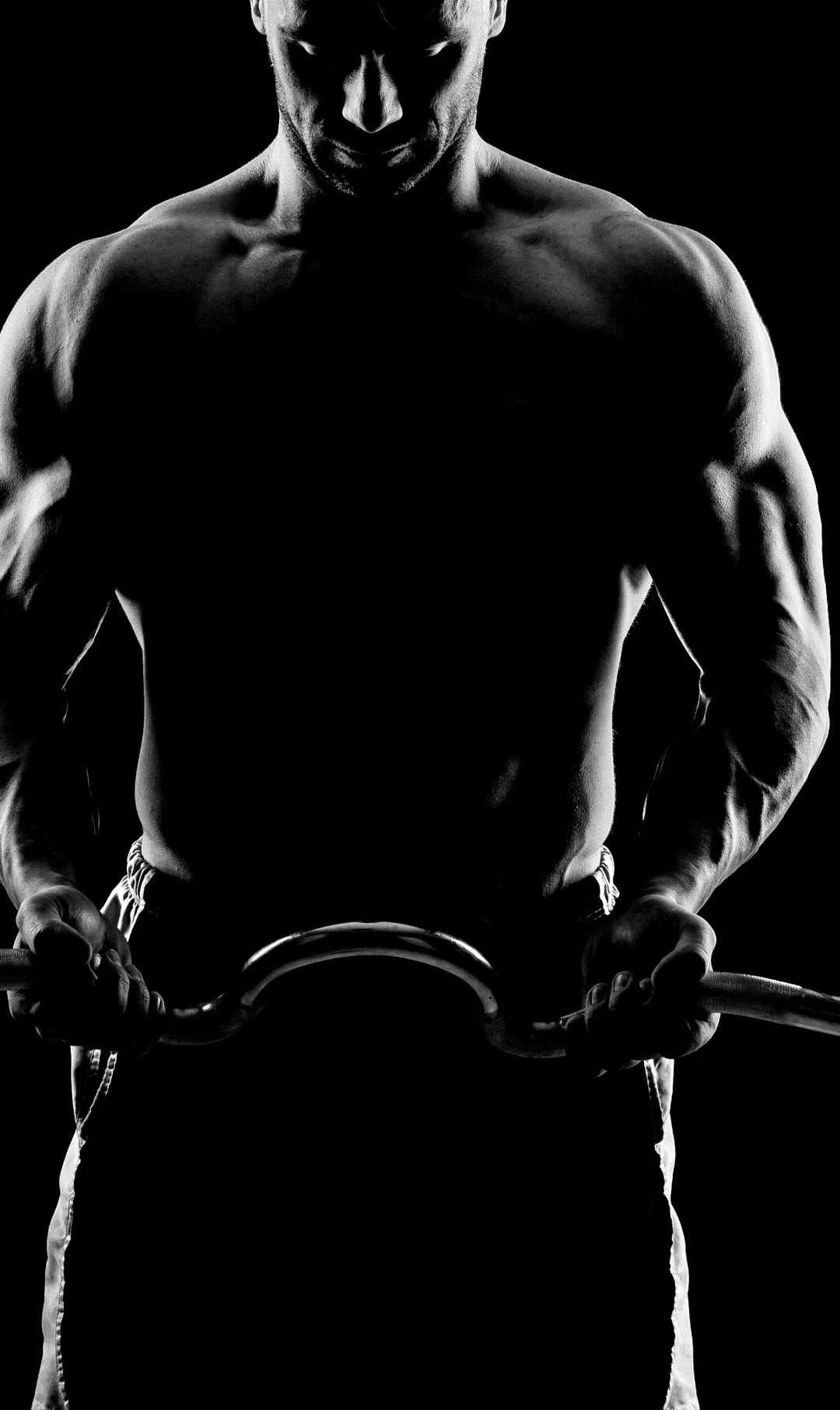 тень, фигура, Muscle, железо, мышцы, штанга, фон black, muscles
