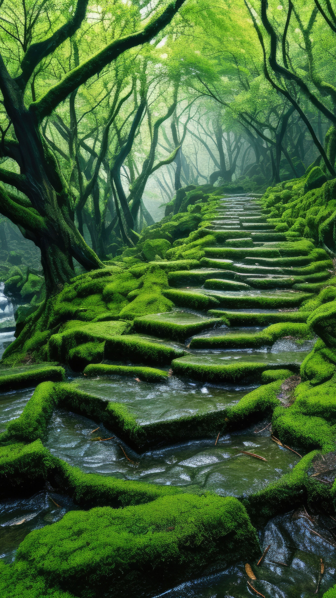 Скачать обои Природа, Красота, Nature, Sunlight, Moss, Path, Green ...