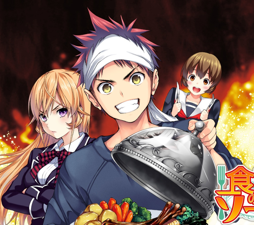 Скачать обои девушки, аниме, парень, блюдо, кухня <b>Сомы</b>, Shokugeki no <b>Soma</b>, ...