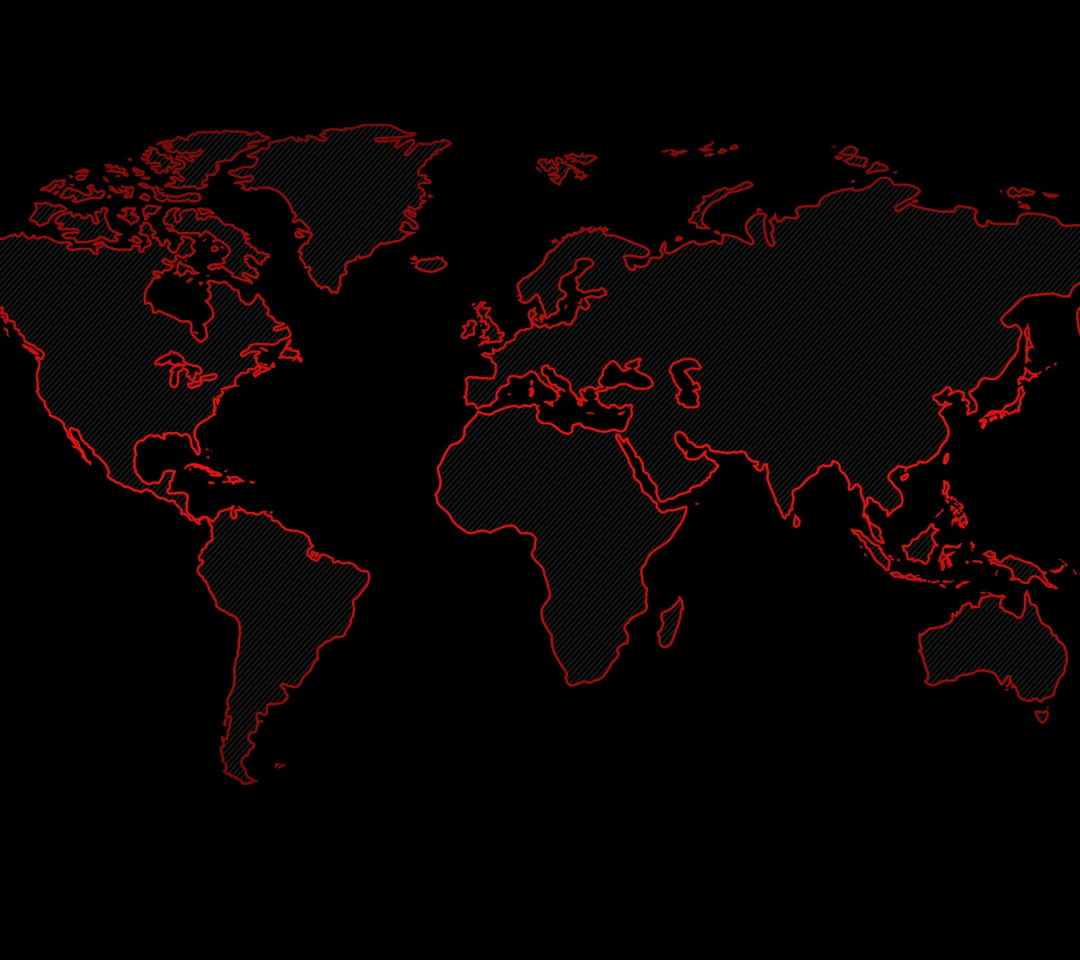 Карта мира на черном фоне