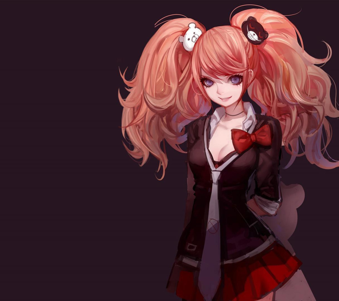 Скачать обои арт, Аниме, enoshima junko, Danganronpa, школьна форма.,  раздел прочее в разрешении 1080x960