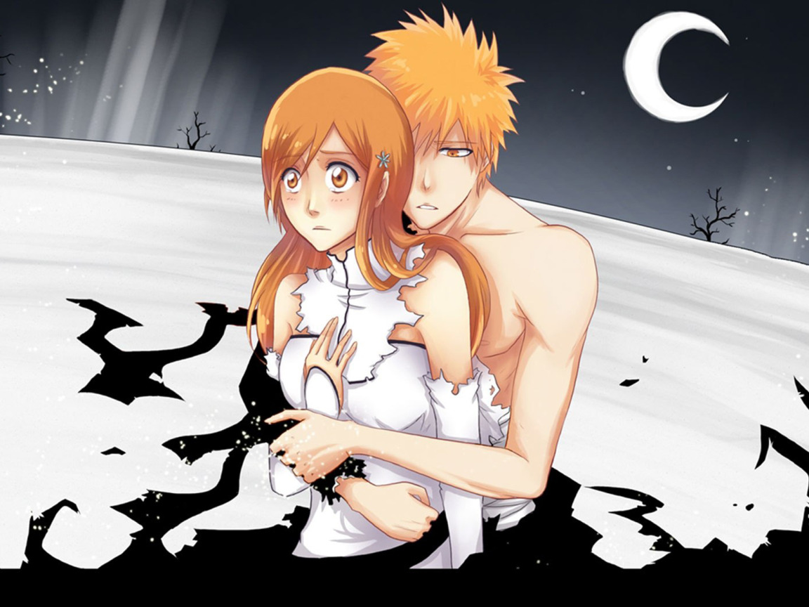 Скачать обои Аниме, Арт, bleach, Inoue orihime, Kurosaki ichigo, раздел  прочее в разрешении 1152x864