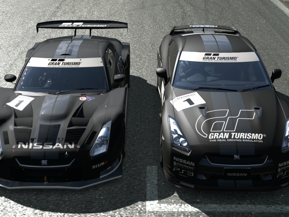 Скачать обои gran turismo 5, black, games, R35, Nissan GTR, раздел nissan в  разрешении 1152x864