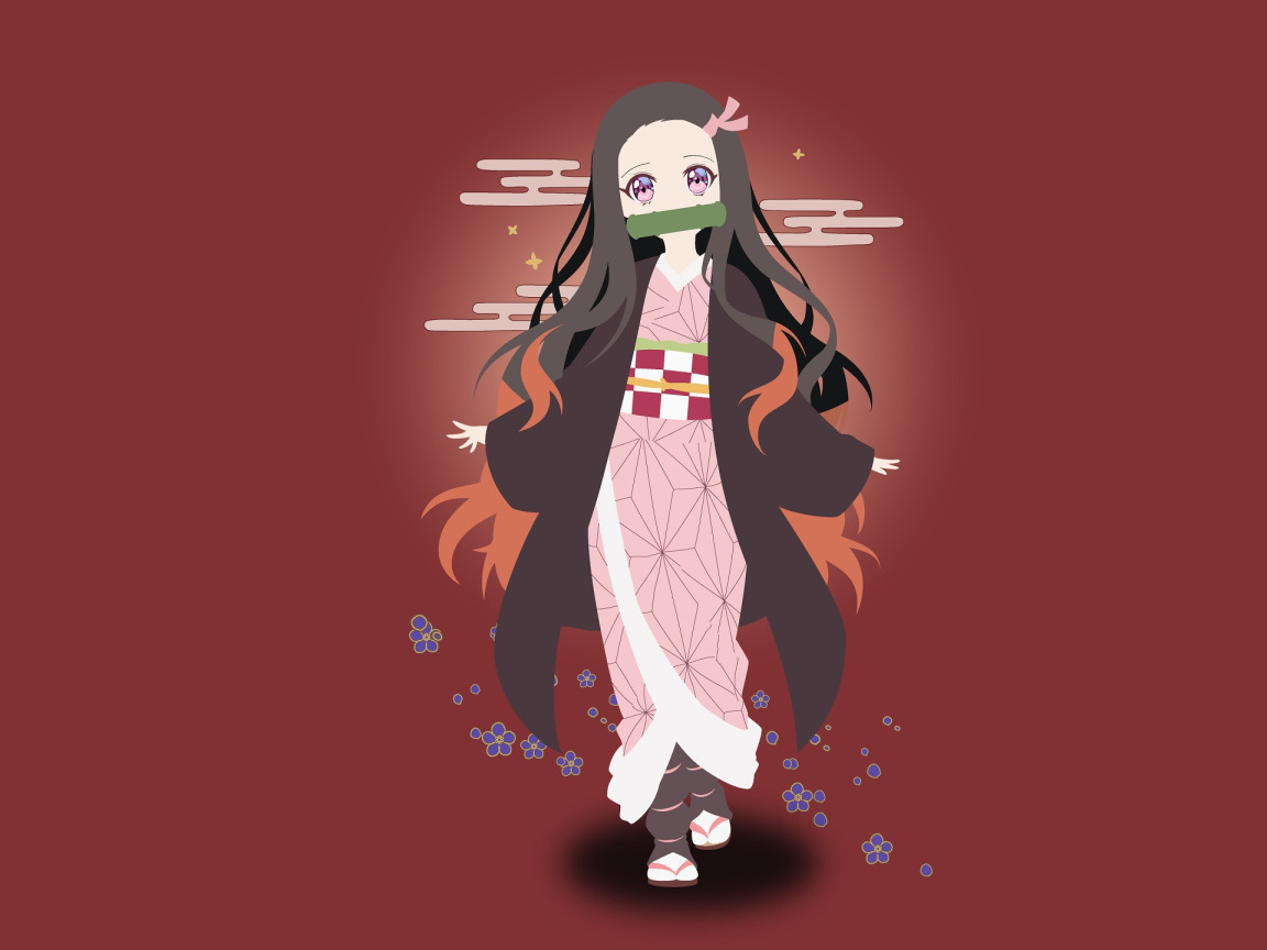 Скачать обои Nezuko Kamado, Demon Slayer Kimetsu no Yaiba, Клинок Рассекающий  Демонов, раздел сёнэн в разрешении 1152x864