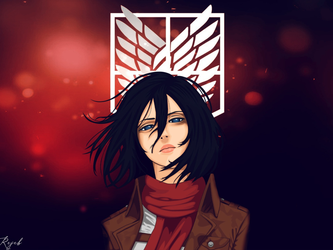 Скачать обои взгляд, девушка, Mikasa Ackerman, Атака Титанов, Attack On  Titan, Shingeki No Kyojin, Микаса Аккерман, раздел сёнэн в разрешении  1152x864