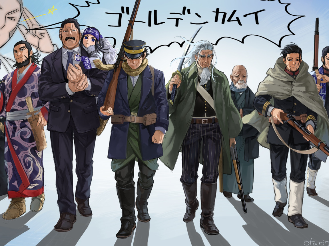 Скачать обои группа, аниме, персонажи, Golden Kamuy, раздел сёнэн в  разрешении 1152x864