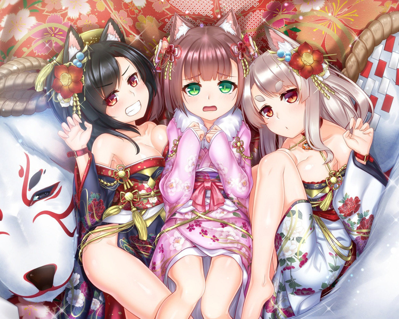 Скачать обои девочки, собака, аниме, арт, ушки, azur lane, раздел сёнэн в  разрешении 1280x1024